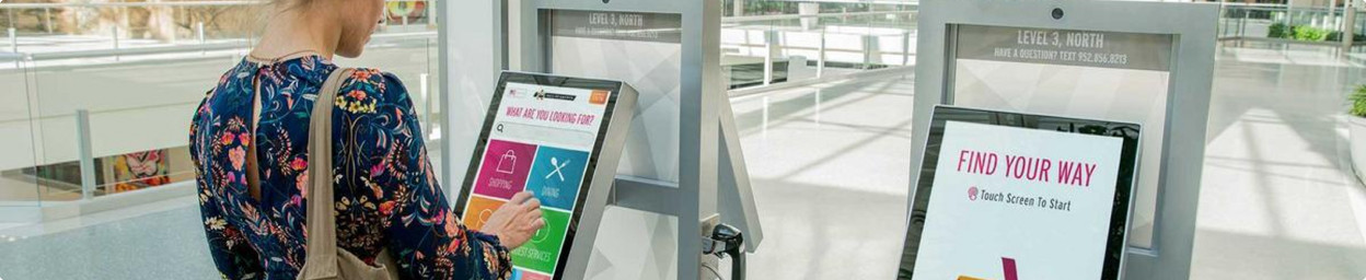 Monitors and touchscreens for kiosks and selfs-service