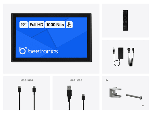 19 inch touchscreen (high brightness)